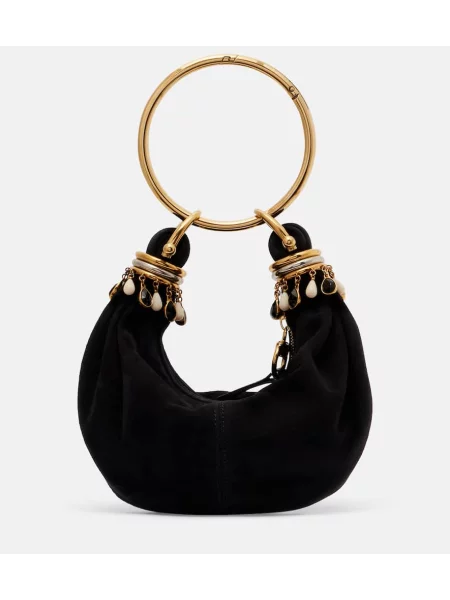 Brăţară Chloé din piele de căprioară negru