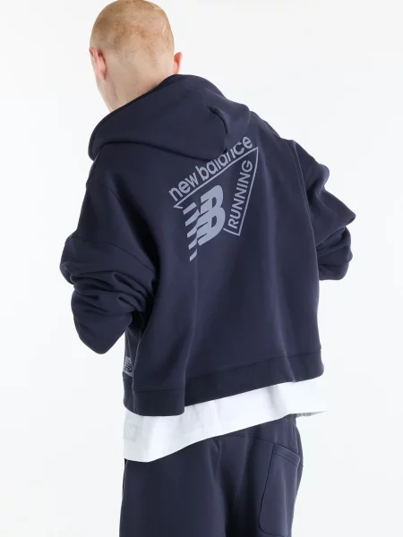 Флисовое худи New Balance синее