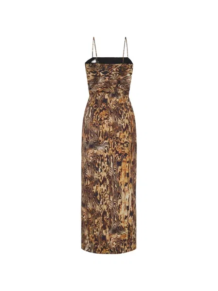 Rochie midi Adam Lippes drapată maro