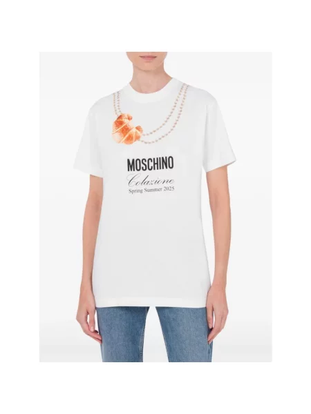 Koszulka Moschino z nadrukiem biała