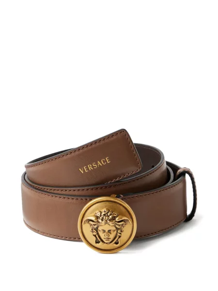 Cu centură curea Versace din piele maro