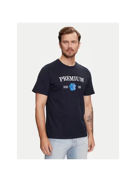 Jack&Jones Majica Jprblaalfie Mornarsko Regular Fit modra