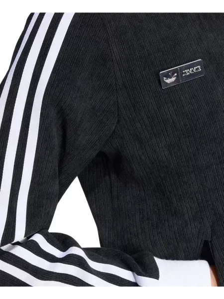 Top Adidas alergare cu autograf din fleece negru