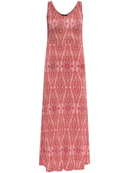Rochie maxi Etro cu imagine cu model paisley lungă roz