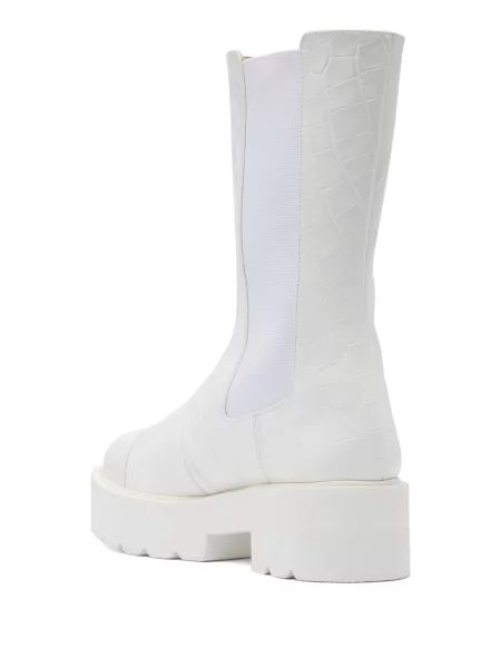 Botine Stuart Weitzman cu platformă alb