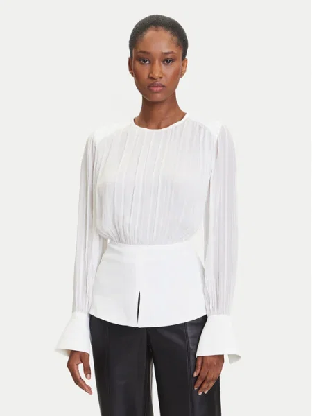 Блуза Karl Lagerfeld дамска с изчистен дизайн бяло