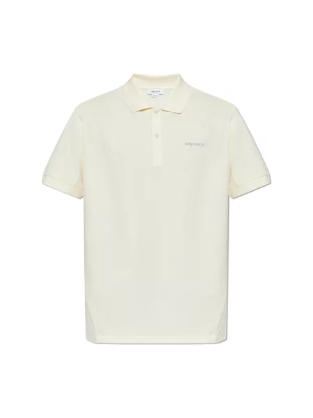 Koszulka polo Alexander Mcqueen z logo beżowa