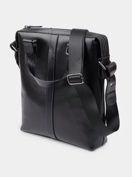 Кожаная сумка через плечо Shvigel черная