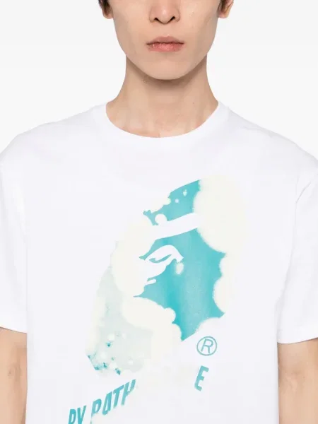 Tricou A Bathing Ape® cu imagine alb