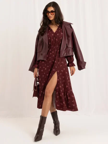 Midi haljina Italy Moda smeđa