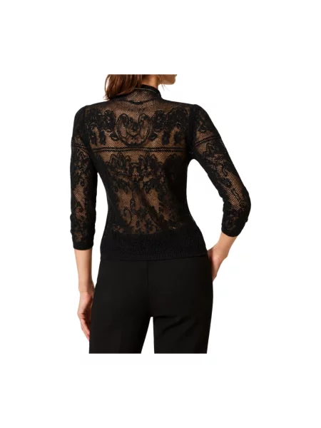 Sweter z golfem Twinset do golfa czarny