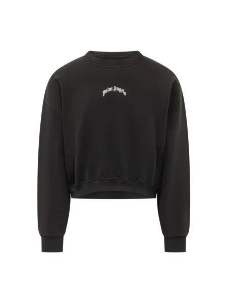Bluza Palm Angels z logo o skróconej długości czarna