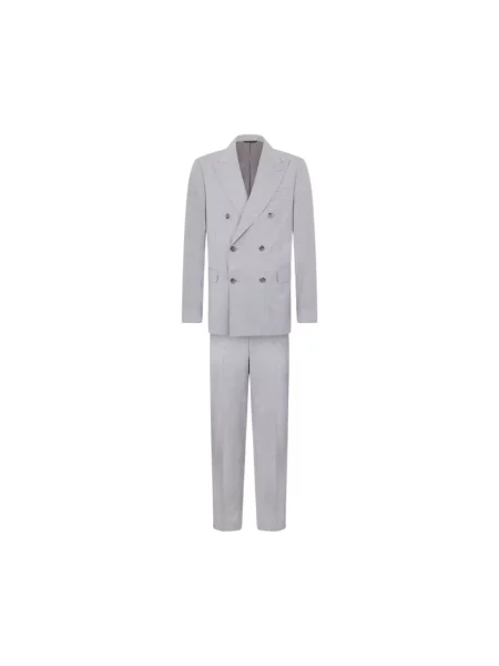 Garnitur Brooks Brothers wełniany dwurzędowy szary
