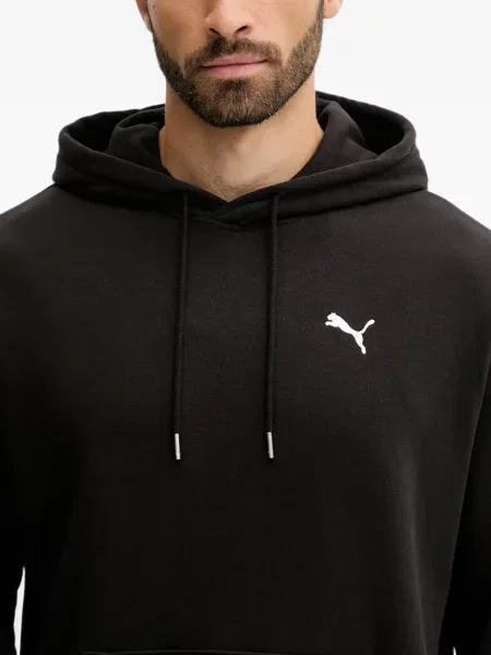 Суичър с качулка Puma бродиран с връзки черно