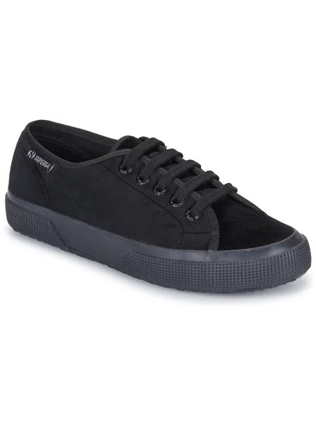 Superge Superga 2750 iz rebrastega žameta črna