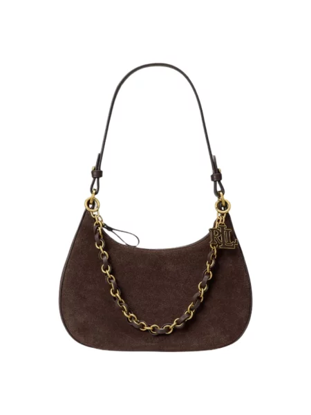Lauren Ralph Lauren torebka crossbody zamszowa brązowa