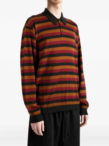 Lung tricou polo Vowels negru