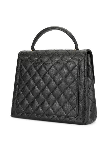 Prošívaná diamant kabelka Chanel Pre-owned černá