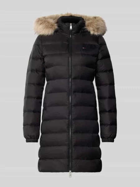 Tommy Jeans Płaszcz Puchowy Z Odpinanym Sztucznym Futrem schwarz czarny