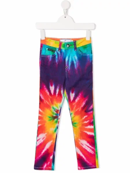 Jeansy skinny dziecięce Philipp Plein fioletowe