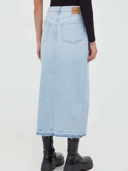 Džínová sukně Hollister Co. midi modré