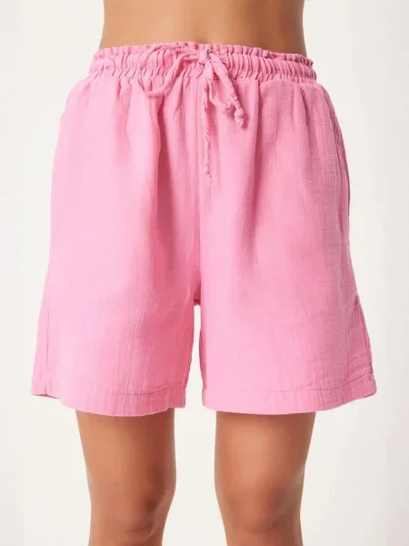 Happiness İstanbul Kalhoty Shorts tmavě růžová