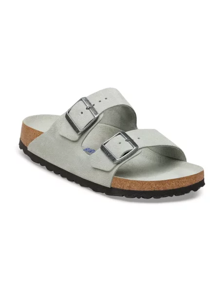Birkenstock klapki zamszowe Arizona zielone