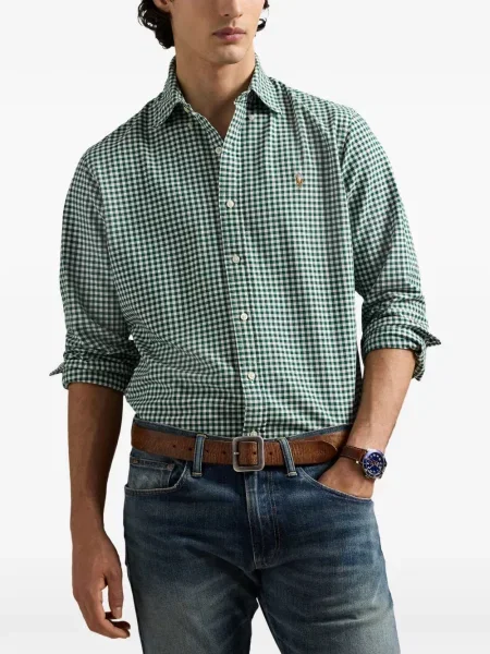 Tricou polo Polo Ralph Lauren cu glugă cu blană cu broderie roșu
