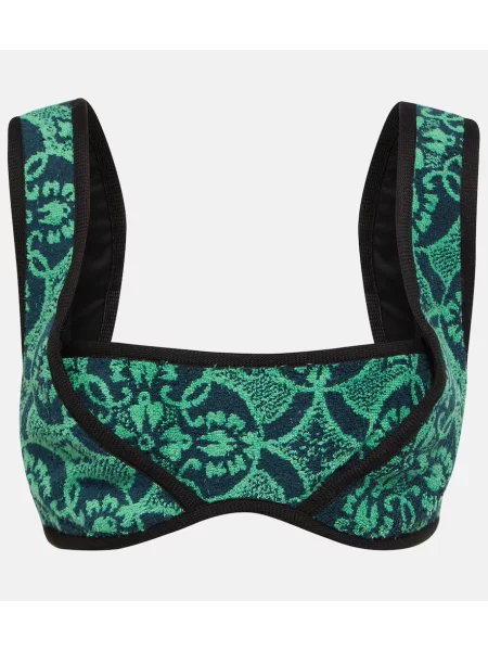 Sutien Marine Serre cu imagine din material terry verde