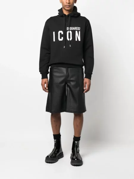 Hanorac cu glugă Dsquared2 cu imagine negru