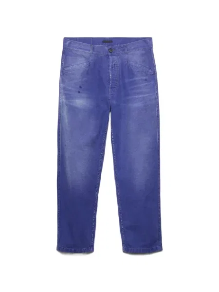 Pantaloni Prada din țesătură twill albastru