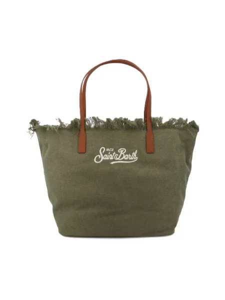 Shopperka Mc2 Saint Barth z frędzli zielona