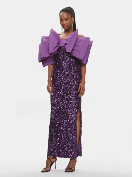 ROTATE Rochie cocktail Sequins Bow violet
