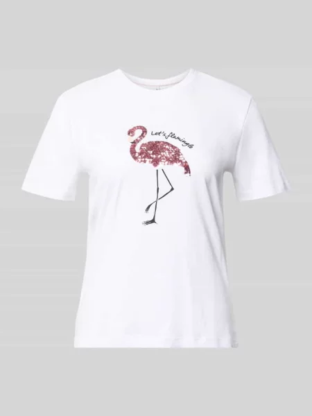 T-shirt o kroju regular fit z czystej bawełny model KITA' Only biała