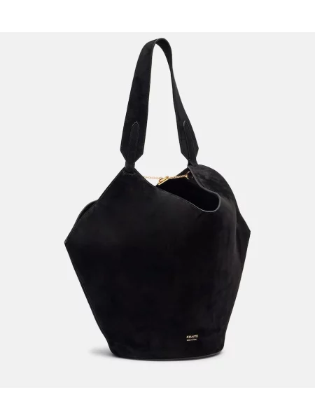 Geantă Khaite din piele de căprioară negru
