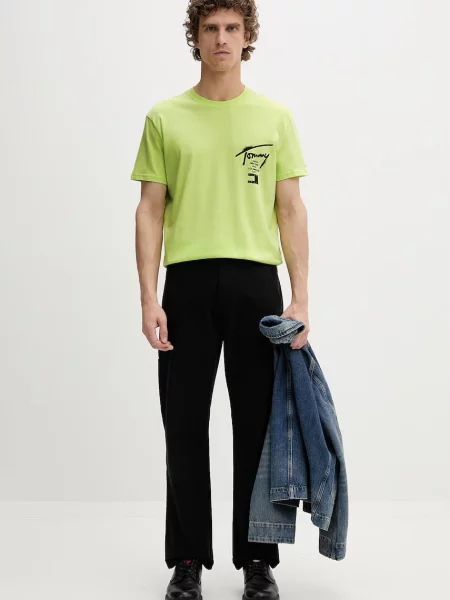 Tommy Jeans tričko pánske zelená