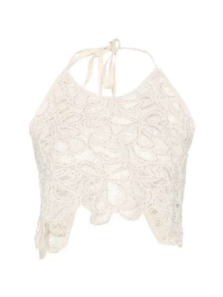 Dzianinowa bluzka Patrizia Pepe z koralikami