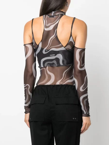 Body Julfer transparente negru