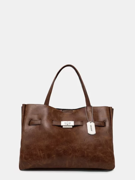 DKNY geantă shopper pentru femei cu imitație de piele BRYAR maro