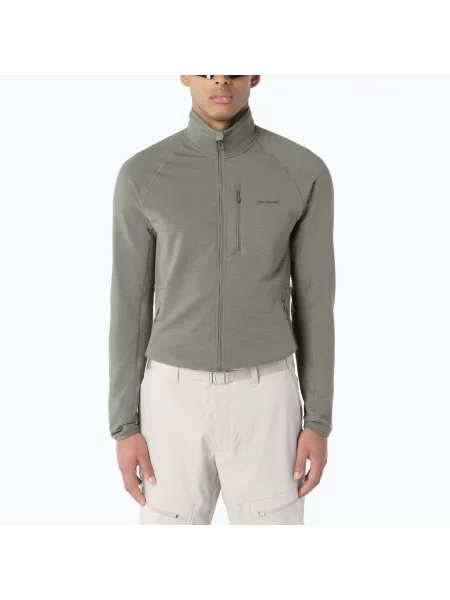 Мъжки суитшърт за трекинг Salomon Essential Lightwarm Full Zip castor gray сиво