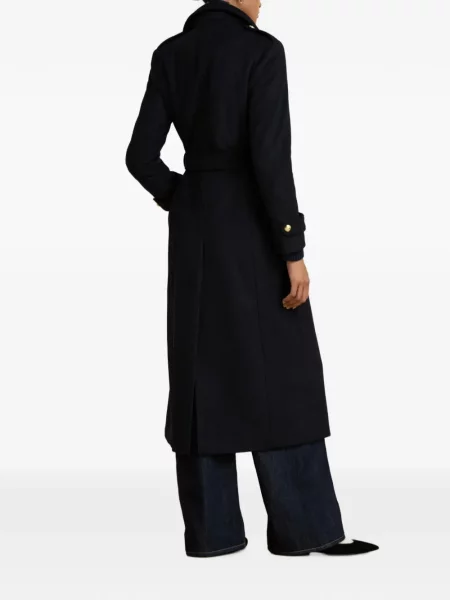 Двуредно препасан палто Lauren Ralph Lauren синьо