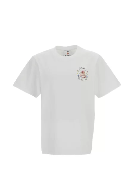Scurt tricou Casablanca cu imagine clasic alb