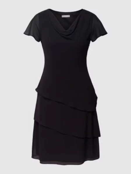 Sukienka koktajlowa z falbanami Christian Berg Cocktail czarna