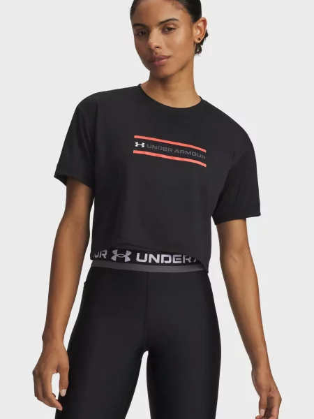 Укорочена спортивна футболка Under Armour чорна