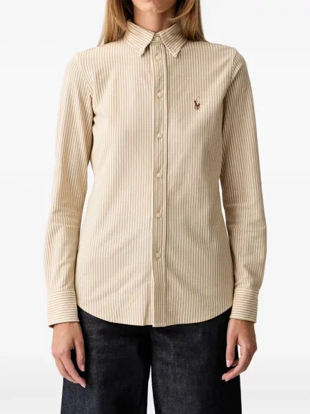 Gulerat tricou polo Polo Ralph Lauren cu decolteu în V fără mâneci maro