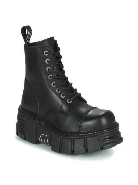 New Rock bőr csizma Crust Negro Tower Negro + Lateral platformos fekete
