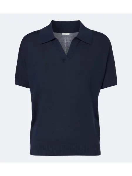 Tricou polo Joseph de mătase albastru