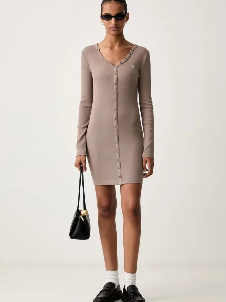 Guess Jeans rochie din cu bej