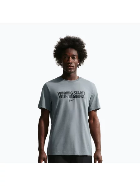 Tricou de antrenament bărbați Nike Dri-Fit Winning smoke grey/black/black negru