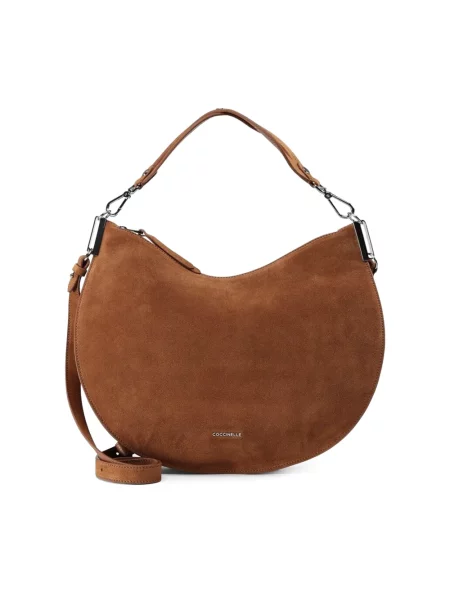 Coccinelle torebka zamszowa COCCINELLESUNUP SUEDE E1 QKG 13 01 01 brązowy